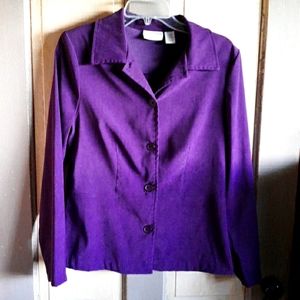 Jaclyn Smith Classic Purple Velvety Soft Blazer Shoulder Pads